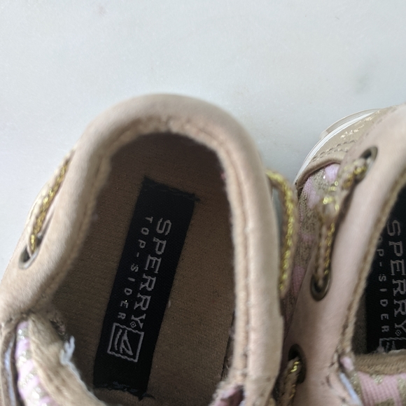 Sperry Baby Girls 2M Pink Tan Bluefish Crib Shoes - Picture 6 of 12
